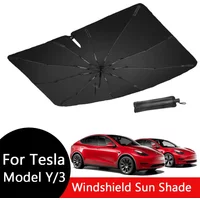Car For Tesla Model Y Model 3 Highland Windshield Sun Shade Umbrella Front Window Sunshade Cover with 360°Rotation Bendable Amag