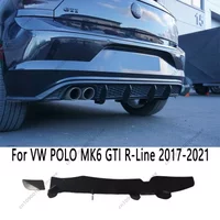 For Volkswagen Polo MK6 GTI R Line AW 2017-2021 Gloss Black Rear Valance Blade Fin Diffuser Spoiler Splitter Body Kit Tuning