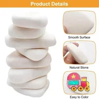Bulk DIY Rock Painting Kit 6/12pcs Smooth White Irregular Flat Stones Arts & Crafts Supplies for Creative Projects