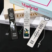 The Lord of the Rings Classic Quote Metal Bookmark Set - Gandalf / Ring Elements, Fantasy Novel Reading Markers.