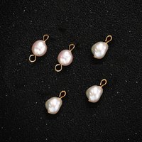 20Pcs/lot Stainless Steel Baroque Irregular Freshwater Pearl Charms For Jewelry DIY Making Handmade Pearl Pendant Accessories