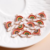 10pcs Enamel Mini Rainbow Charms Pendants for Necklaces Earrings DIY Handmade Jewelry Making Accessories