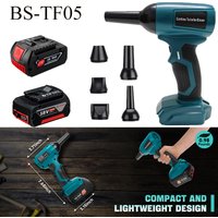 Powerful Brushless Motor Up To 130000RPM Cordless Turbo Fan Blower for Bosch 18V Lithium Ion Battery Equipped with 5 Blow Heads