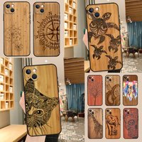 Natural Bamboo Wood Animal Print Case For Samsung Galaxy A55 A52 A32 A12 A33 A06 A16 A26 A36 A56 A15 A53 A13 A34 A54 A14 A17