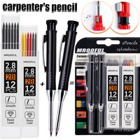 Woodworking Pencil Card Set with 2.8mm Refills Lead, Deep Hole Marking and Drawing Tool, For Architectural Engineering