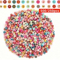 500/250pcs 4*7mm Mixed Acrylic Letter Beads For Jewelry Bracelet Earring Necklace Craft for DIY Jewelry Making Supplies