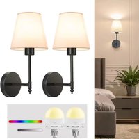 2PCS Battery Operated Wall Sconce Wireless Rechargeable Wall Lights Indoor RGB Wall Sconces Dimmable Bulbs and Remote Control