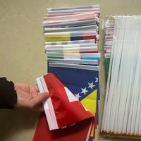 2026 Football Cup Flag 14x21 /20x28cm Small World hand Flag Hanging Flag Bar Store Supermarket Cup string banner for decoration