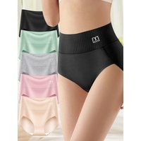 5-Pack High-Waisted Shaping Women'S Underwear, Breathable Mesh, Cross-Shaping, Seamless, Triangle Panties for Body Sculpting And