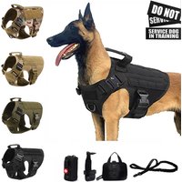 Gilet militaire tactique pour animaux de compagnie, berger allemand Golden Retriever, ensemble harnais et laisse d'entraînement tactique pour chiens de toutes les races