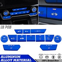 12pcs BLUE Center Console Dashboard Climate Button Cover Air Conditioner Switch Sticker For Honda CRV 2017 2018 2019 2020 2021