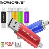 OTG Pendrive 2 in 1 Type C USB 2.0 Flash Drive 128MB 256MB 64GB Cle USB Memoria USB Metal Stick 32GB 8GB Pen Drive for Android