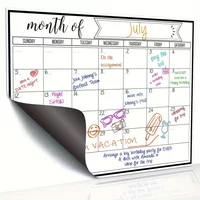 Magnetic Monthly Calendar Whiteboard, Reusable Fridge Planner Board for Home, Office, Family Scheduling & Organization