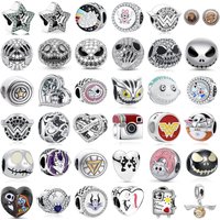 925 Sterling Silver Charms Halloween Skull Superhero Style Beads, DIY Jewelry Making Accessories for Women Bracelet