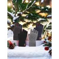 AliExpress Winter Gloves For Men Half Finger Knitted Alpaca Wool Warm Thick Elastic Writting Office Cycling Driving Gloves For Students