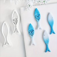 2Pcs Sardine Shaped Cookie Cutter Set Slender Fish Series Mold with Embossed Details for DIY Jewelry Shape Pressed Clay Tools