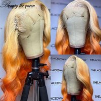 13x4 Purple Lace Front Human Hair Wig Brazilian Blonde Lace Frontal Wig Pre Plucked Long Straight Lavender Colored Mermaid‑Style