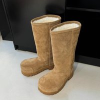 Faux Wool Big Toe High Top Snow Boots For Women Winter Thick Bottom With Plush Warm Cotton Shoes Woman Plus Size Long Boots
