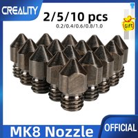 2/5/10PCS MK8 Hardened Steel Nozzles 0.2 0.4 0.6 0.8 1.0mm M6 Thread 1.75MM Filament for 3D printers Hotend CR10 Ender3