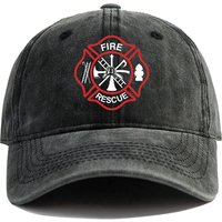 Fire Rescue Baseball Cap Women Men Outdoor Firefighter Fireman Caps New Distressed Dad Hats MZ-465