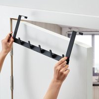 over the Door 5 Hook Hanger Rack Coat Hat Towel Holder Bathroom Kitchen Organizer for Small Spaces Wall Mounted