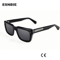 Lunettes de soleil en acétate épais de haute qualité pour hommes et femmes, lunettes de soleil carrées à rivets de styliste, surdimensionnées, UV400