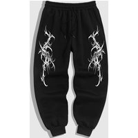 Letter Printed Casual Trousers, Spring and Autumn Men's Trousers, Jogging Brushed Sweatpants, Daily Versatile Clothing S-3XL