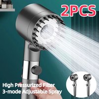 1/2PCS High Pressurized Filter Shower Head 3-mode Adjustable Spray with Massage Brush Rain Faucet Bathroom Accessories