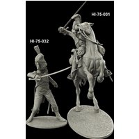 75MM resin unpainted model kit, Russian Cuirassier Regiment Private (2 men + 3 heads + 1 horse) unassembled and unpainted GK