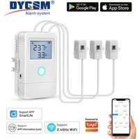 Tuya WiFi Smart Electricity Meter 3 Current Transformers 1 Way 16A Switch LCD Display Overheat Alarm Flame Retardant Material