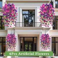 Artificial Flowers Plant Rattan Morning Glories Outdoor Wedding Wreath Bridal Arch Home Room Yard Festival Decor Diy Gift Garden