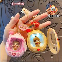 Cute and Funny Cartoon Backpack with Glowing Figurine Keychain - Creative Pet-Themed Couple Schoolbag Pendant
