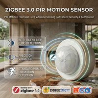 Zigbee 3.0 Smart PIR Motion Sensor Human Body Movement Vibration Detection &Light Lux Sensor Optional Support Home Assistant Z2M