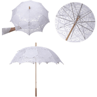 Vintage Large Lace Parasol Umbrella Embroidery Cotton Lace Flower Girl Umbrella Sun Umbrella Photo Prop