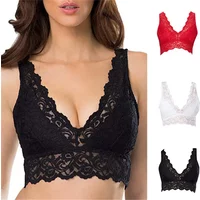 Women Lace Bras Padded Bralette Bustier Crop Tops Ladies Backless Cami Vest Tank Beautiful Back Bra Sexy Lace Camisole Plus Size