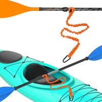 Elastic Kayak Paddle Leash Prevent Loss of Oars,Adjustable With Safety Hook Pole Coiled Lanyard Cord Tie Rope Boat Accessories