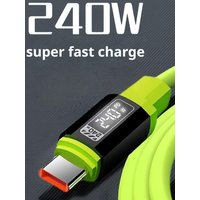 240W Liquid Silicone Fast Charging Cable E-Marker Smart Flash Charge 6-Core High Power USB To Type-C Data Cable 1M/2M