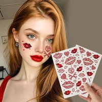 Valentine Crystal Lip Heart Face Gems Self Adhesive Pearl Diamond Rhinestone Stickers for Forehead Makeup Decoration