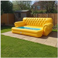 Custom Rectangular Inflatable PVC Pool Sofa for Kids Garden and Backyard Big Swimming Pool Lounge Accessory
