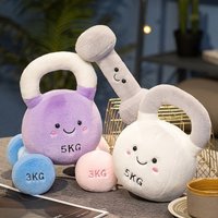 Cute Plush Toy Simulation Fitness Equipment Kawaii Stuffed Pillow Room Decor Kettlebell Dumbbell Plush Companion Doll