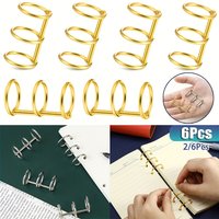 2-6Pcs Binding Book Rings 3 Ring Metal Loose Leaf Binders Book Rings Snap on Index Card Binder for Photo and Paper Organization