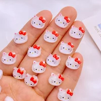 50 Pcs Resin Kawaii Mini Animal Cartoon Cat Flatback Rhinestones Figurines Nail Art Hairpin DIY Scrapbook Accessories Crafts