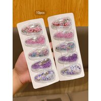 10 Simple Solid Color Flowing Sand Hair Clips BB Hair Clips Suitable for Daily Use Hair Accessories