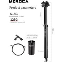 AliExpress MEROCA MTB Dropper Seatpost 27.2/30.9/31.6mm Telescopic Seat Post Wire Control Adjustable Bicycle Seat Tube Cycling Accessories