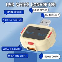Voice Control Smart USB Socket Converter Lamp Protection Lights Switch Expansion Docking Station -English Voice Control Socket