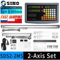 SINO 2-Achsen-DRO-Kit SDS2-2MS Set LCD-Digitalanzeige KA-300 KA-500 Glas-Linearskalen-Encoder für Drehmaschine, Schleifer, Fräsen