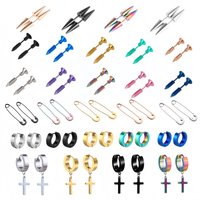 1 Pair Cool Gothic Stainless Steel Stud Earrings For Men Woman Rock Punk Hip-Hop Pircieng Jewelry Decoration Gifts For Boyfriend