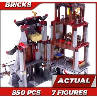 850pcs Shinobi The Lighthouse Siege Sky Pirates' Jet Multi-story Tower 10528 Building Block Toys Compatible With Bricks
