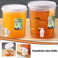 New Faucet Household Juice Kettle with Lid Lemonade Stand Kitchen Storage Bucket Juice Jug Drink Dispenser