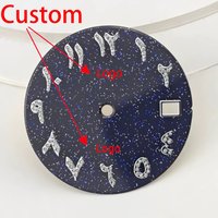 28.5mm Arabic Starry Sky Watch Ceramic Dial Suitable for NH35, NH36, 4R35, 4R36 Automatic Movement Supports Customized Logo